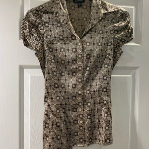 Small cream bebe short sleeve blouse